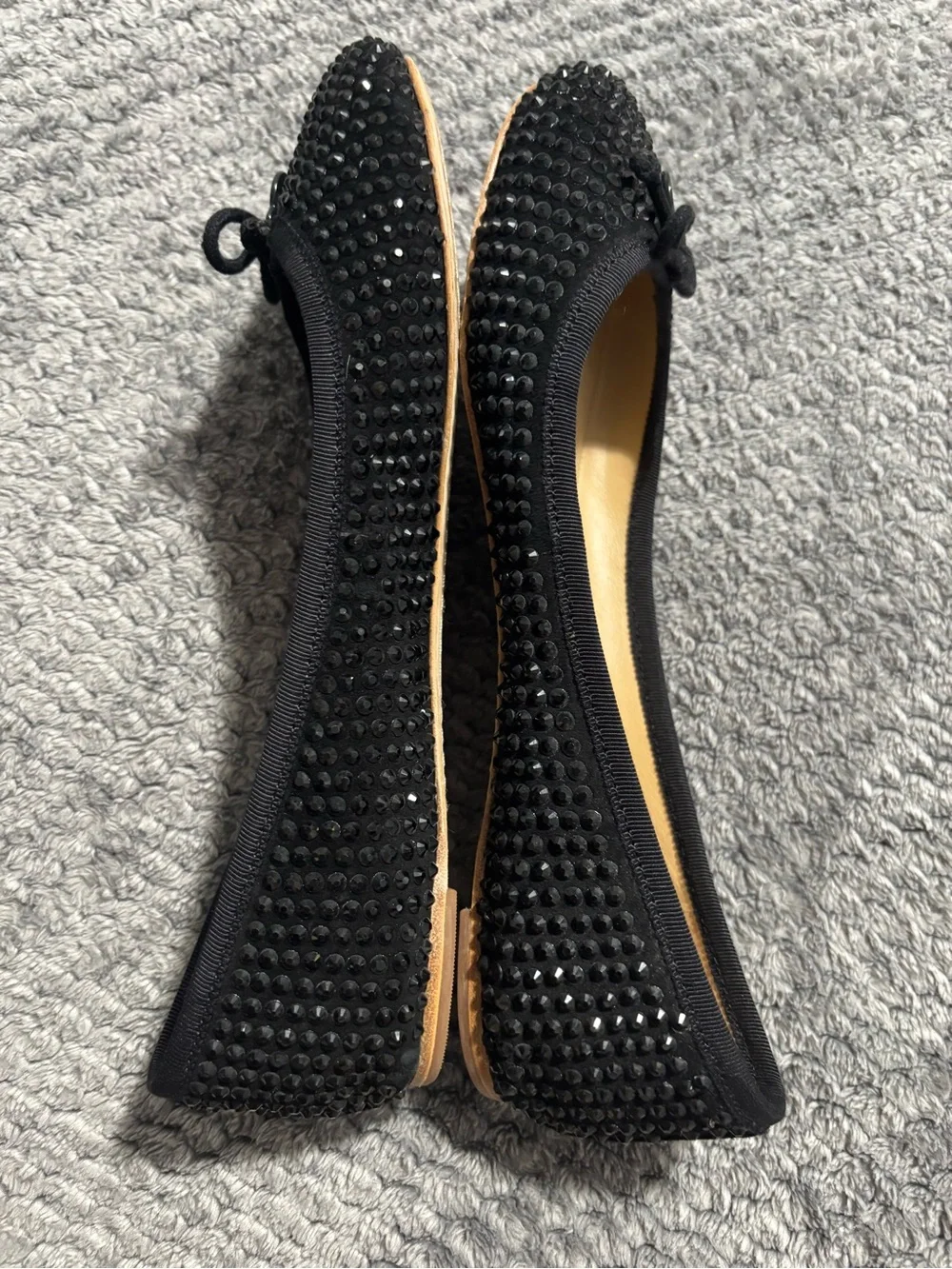 Tory Burch Black Studded Ballet Flats
